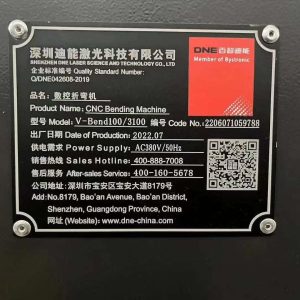 Używana prasa krawędziowa DNE CNC 100T3100
