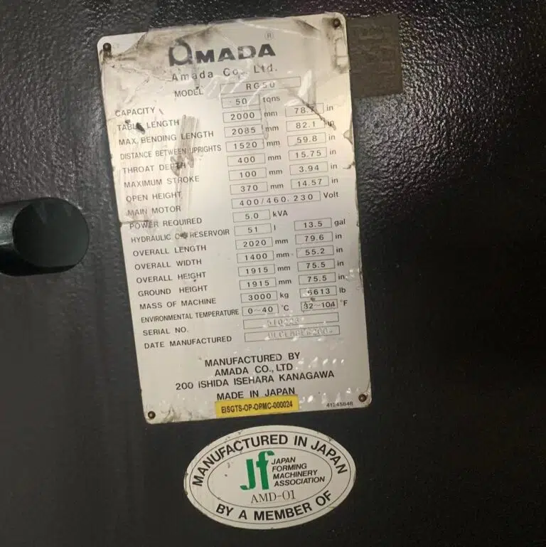 Used AMADA RG-80 Press Brake